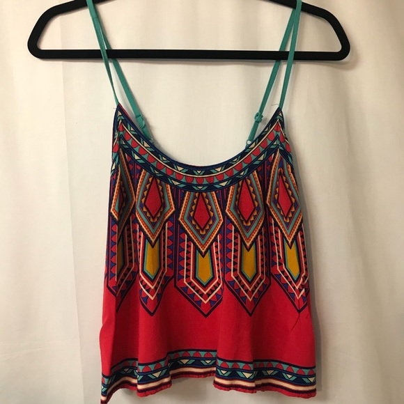 Flying Tomato Tops - Flying Tomato crop sleeveless top Art Deco EUC